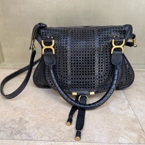 Chloe Black Snakeskin Marcie Satchel